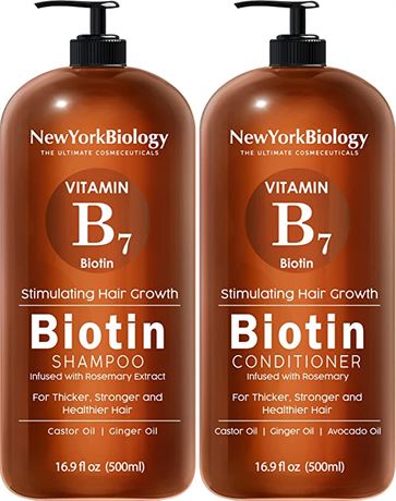 New York Biology Biotin Shampoo and Conditioner Set for Hair Growth