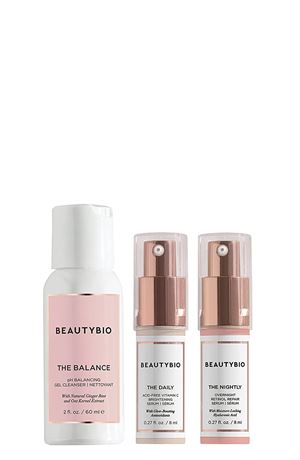 BeautyBio AM/PM Mini Set: Daily Dose Vit C + PM Retinol + Balance Cleanser