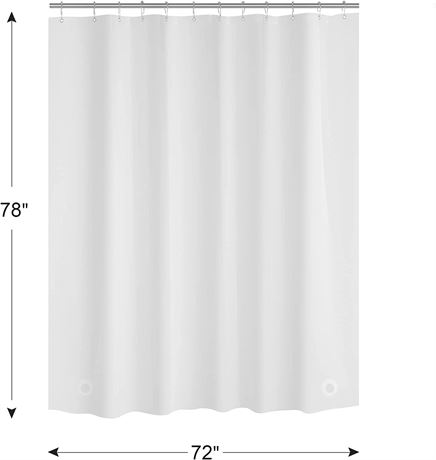 AmazerBath Plastic Shower Curtain Liner, 72 x 78