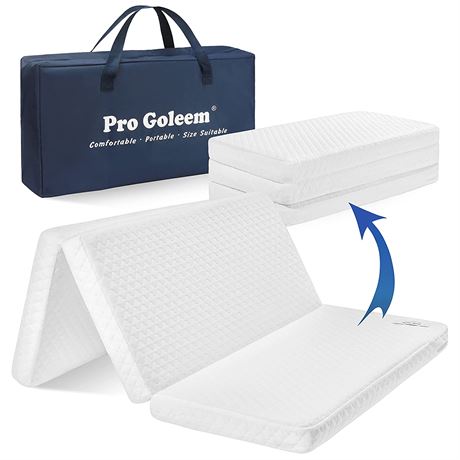 Pro Goleem Trifold Pack and Play Mattress, 38" X 26" X 2.25"