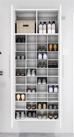 Prepac HangUps Shoe Storage Cabinet, 16"D x 30"W x 72"H, White