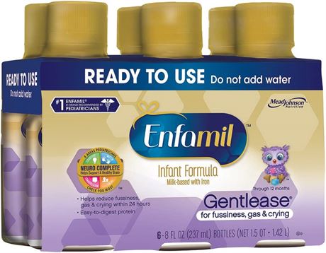 Enfamil Gentlease Baby Formula - 4 Pack of 6 - Exp 5/23