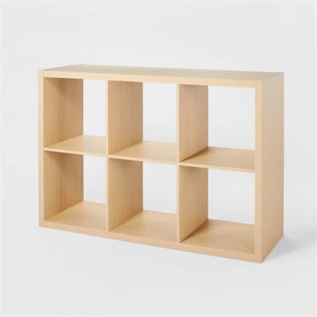 Brightroom 6 Cube Organizer Shelf, Natural