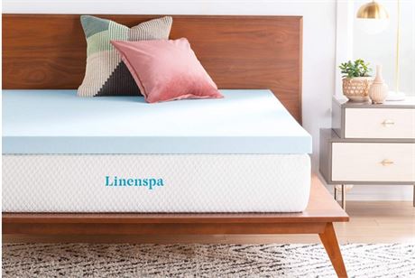 Linenspa 3 Inch Gel Infused Memory Foam Mattress Topper, Queen