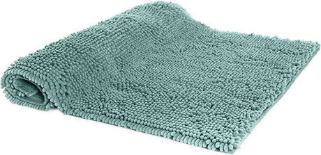 Microfiber Shag Bathroom Rug Mat, 21" x 34", Seafoam Green