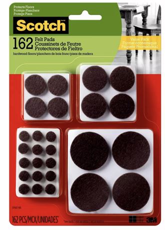 Scotch 162pk Felt Pads Brown