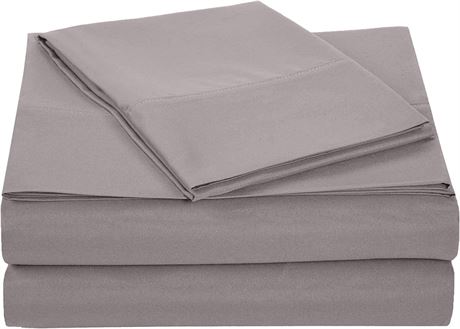 AmazonBasics Microfiber Sheet Set - Twin, Dark Grey