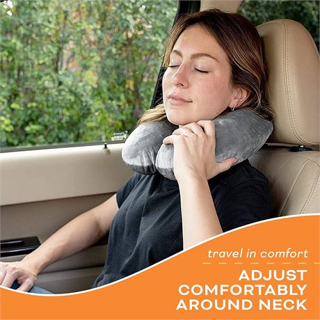 Worlds Best Memory Foam U Shaped Neck Pillow In Charcoal