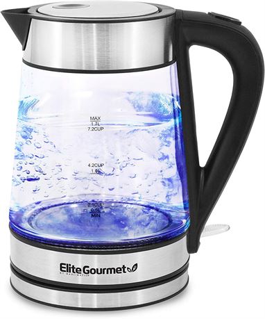 Elite Gourmet EKT-602 Electric 1.7L BPA Free Glass Kettle