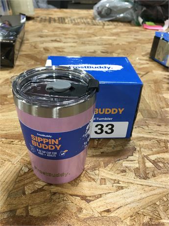 Frostbuddy 8oz Kids Tumbler w/Spill-Proof Lid & Soft Silicone Straw, Purple