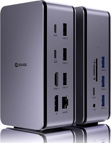 QUUGE USB4 Docking Station Dual Monitor 14-in-1 40Gbps USB4 Laptop Dock