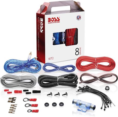 BOSS Audio Systems KIT2 8 Gauge Amplifier Installation Wiring Kit