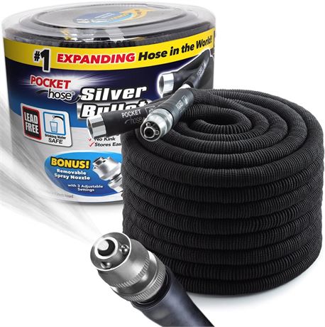 Pocket Hose Silver Bullet 100 ft Turbo Shot Nozzle 3/4 in