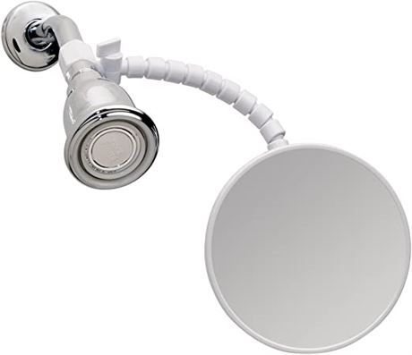 iDesign Fog-Free Shower Shaving Mirror with Flexible Arm, White