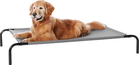 Cooling Elevated Dog Bed with Metal Frame, Large, 51 x 31 x 8 Inches, Grey