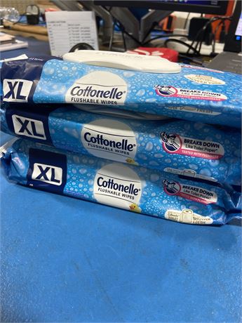 cottonelle xl flushable wipes 3-pack/60ct each