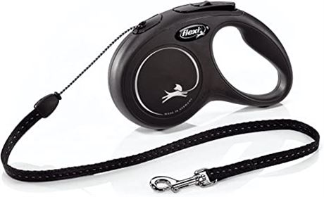 FLEXI Retractable Dog Leash, Up to 26lbs, 16-Foot, Small, Black