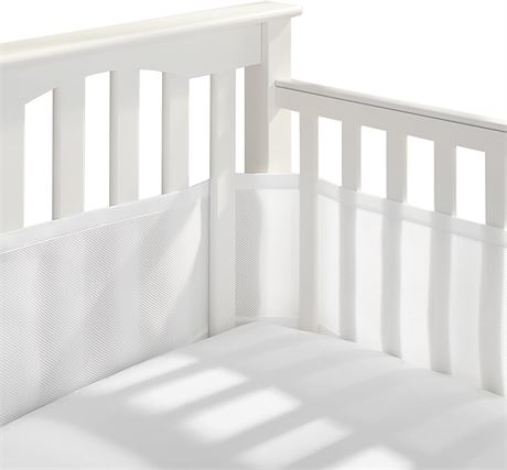 BreathableBaby Breathable Mesh Crib Liner/ White Fits Mini/Portable Cribs Only