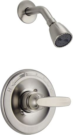 Delta 13 Series Shower Trim Kit/Single-Spray Shower Head, Stainless Steel