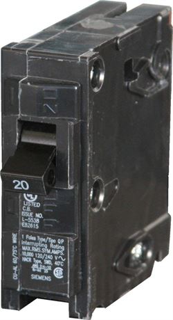 Siemens Q120 Circuit Breaker, 1-Pole 20-Amp