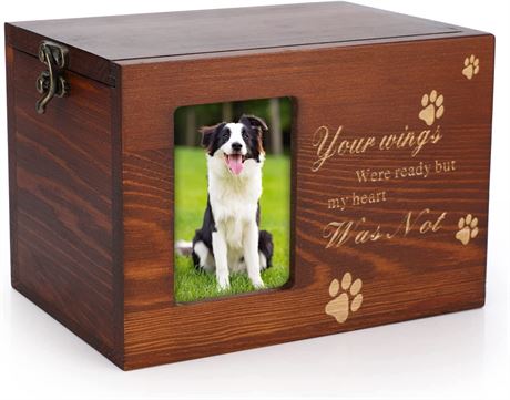 Personalized Wood Pet Cremation Urns with Photo Frame