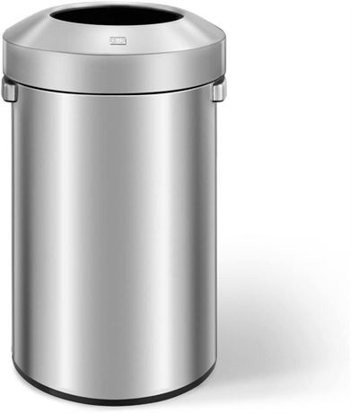 EKO Urban Commercial Stainless Steel 23.7 Gallon Round Open Top Trash Can