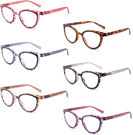 IVNUOYI Reading Glasses for Women 1.75, 6-Pack, Multicolored