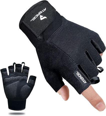 ATERCEL Workout Gloves for Men and Women - Large