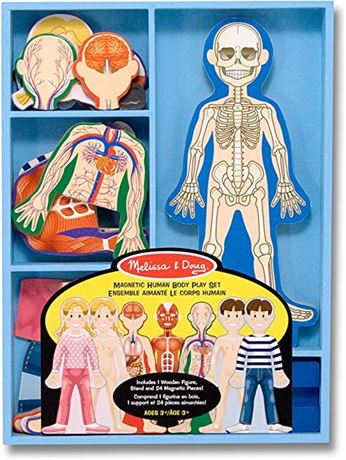 Melissa & Doug Magnetic Human Body Puzzle/Storage Tray, 24-Piece Set