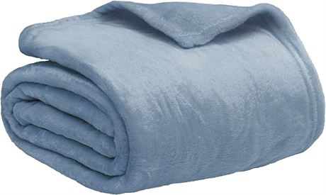 PAVILIA Fleece Blanket Throw Twin Size (Dusty Blue, 60x80 inches)