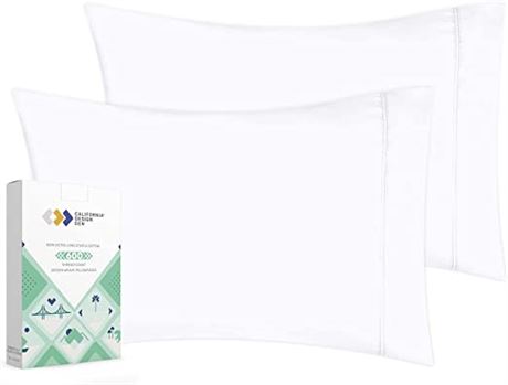 California Design Den 600-Thread Count Pillowcases, Queen, 2-Pack, White