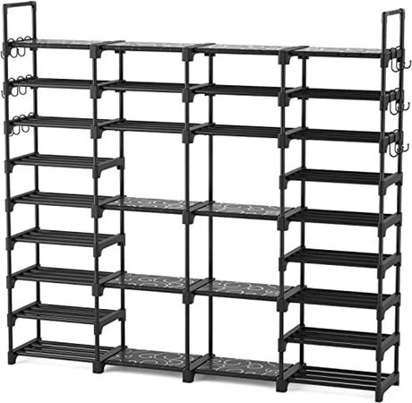 ROJASOP Large Shoe Rack Organizer, Black