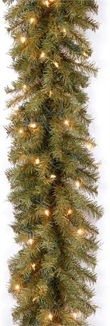 National Tree Company Pre-Lit Artificial Christmas Garland, White Lights, 9 Feet