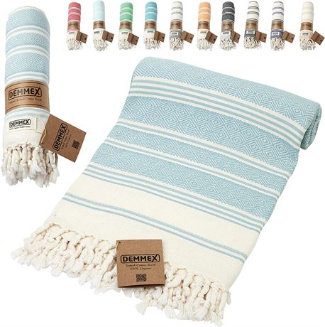 DEMMEX Organic Cotton XL Diamond Weave Turkish Cotton Towel