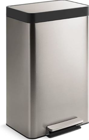 Kohler 13 Gallon Kitchen Step, with Foot Pedal, Quiet-Close Lid, Stainless Steel