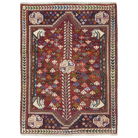 Solo Rugs Persian Sarouk, Hand Knotted Area Rug, 3'7" X 4'10"