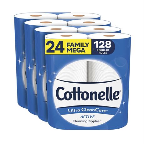 Cottonelle Ultra Clean Toilet Paper with Active CleaningRipples Texture