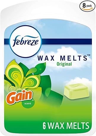 Febreze Odor-Fighting Wax Melts Air Freshener with Gain Original Scent, 6 count