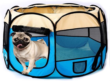 Portable Foldable Pet Playpen, Black