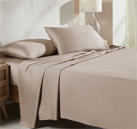 California Design Den Soft 100% Cotton Sheets for Queen (Beige)