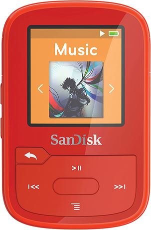 SanDisk 32GB Clip Sport Plus MP3 Player, Red - SDMX32-032G-G46R