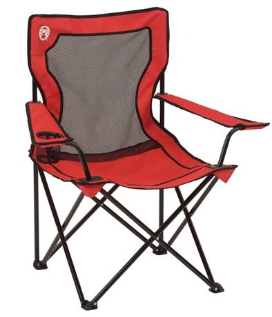 Coleman Broadband Mesh Quad Adult Camping Chair Red