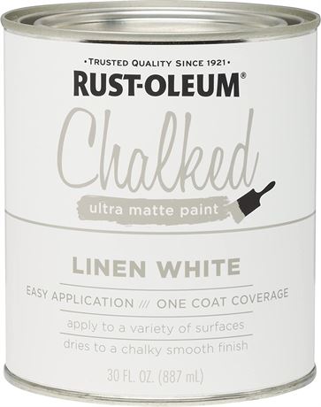 Rust-Oleum 285140 Ultra Matte Interior Chalked Acrylic Paint 30 oz Linen White