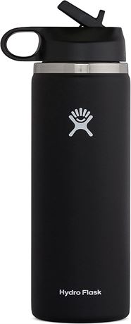 HydroFlask 24 oz Wide Mouth Straw Lid Black