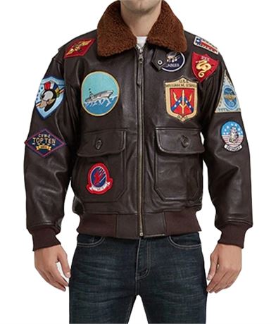 Tom Cruise Top Gun Maverick Genuine Leather Bomber Jacket XL