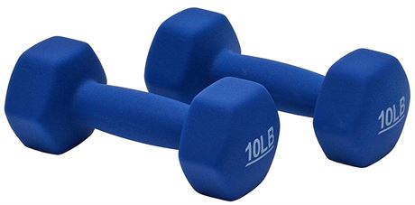 Amazon Basics Neoprene Dumbbell Hand Weights, 10Lb