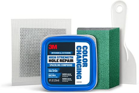 3M High Strength Hole Repair Kit, Color Changing Spackling Compound, 8 fl oz