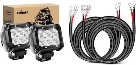 Nilight - 60001F-B Led Pods 2PCS 18W 1260LM Flood Lights