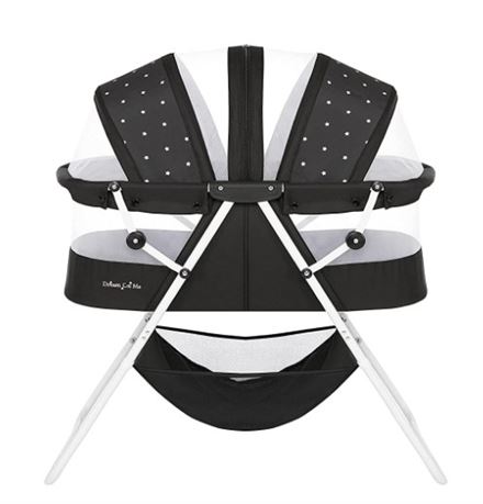 Dream On Me Karley Bassinet in Onyx, Lightweight, Portable, Quick Fold