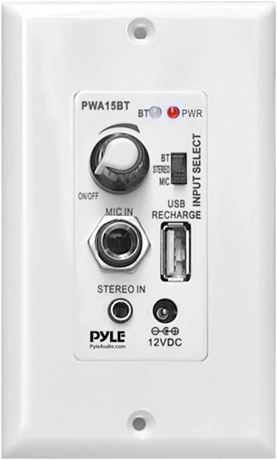 Pyle Wireless In-Wall Audio Control Receiver w/ Built-in Amplifier,